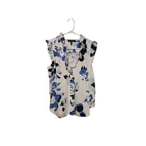 Ellen Tracy Button Front Sleeveless Blouse Top